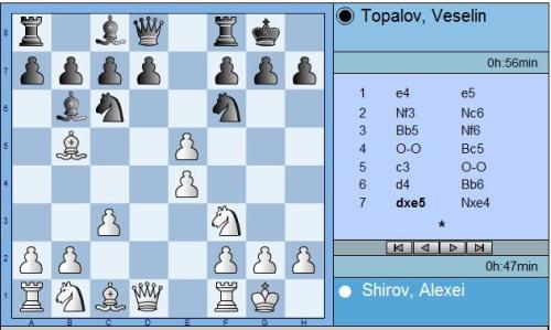 Shirov vs Topalov Round 2 move 7